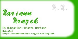 mariann mrazek business card